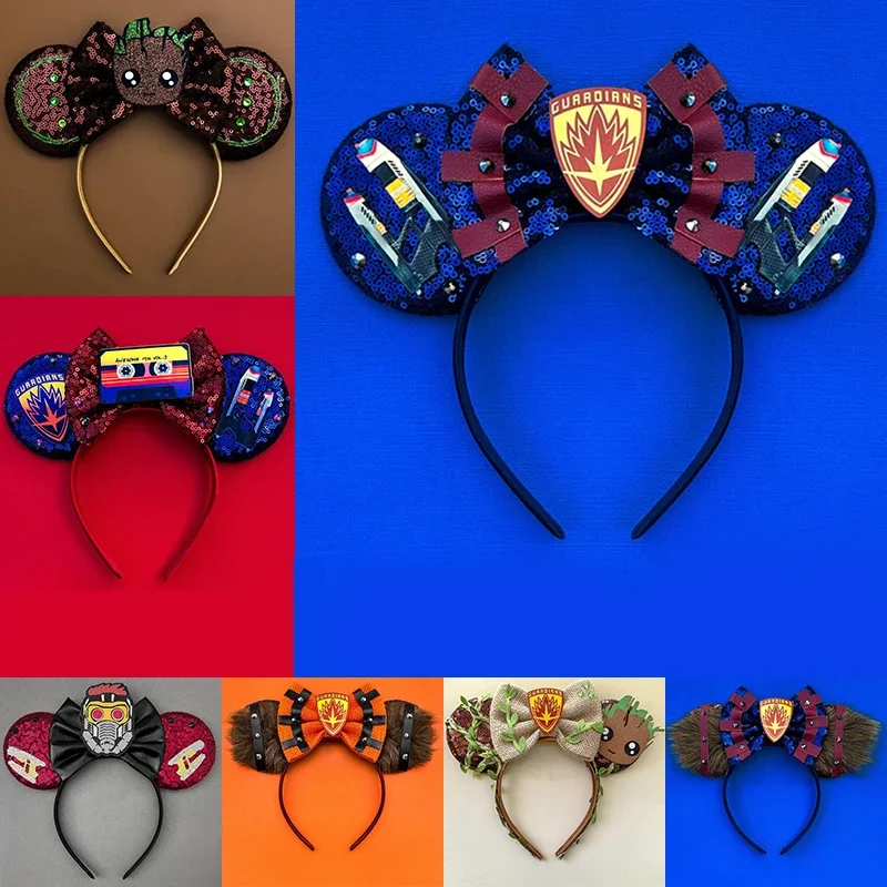 

Disney Cute Ears Guardians of The Galaxy Hairband Girl Groot Headband Women The Avengers Hair Accessories Kids Carnival Birthday