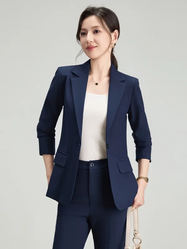 Business Professional Women's Suit Set Slim Fit Commute Workwear Career Interview Polyester Fiber Long Sleeve  Color