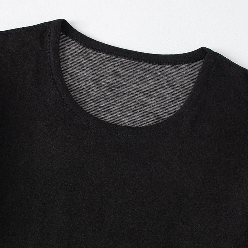 2-قطعة الخريف والشتاء الرجال حجم كبير 1xl-6XL ملابس اخلية حرارية مجموعة للرجال السمنة الأسود زائد الدهون بأكمام طويلة بلوزات وسراويل #4