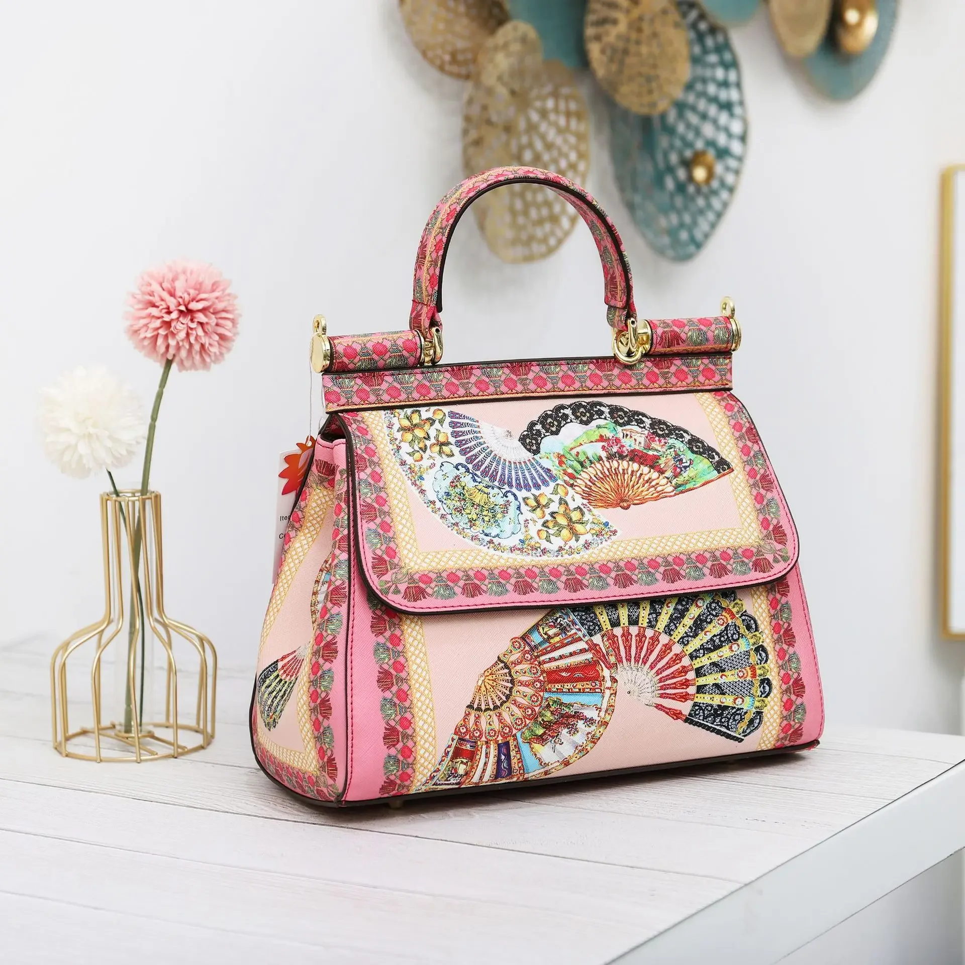 2024 Classic Women Frame Handbag Europe and America Printing Shoulder Messenger Totes Ladies Bags Bolsa Feminina Art Print