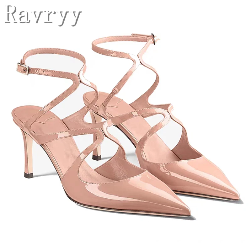 Pointed Toe Thin High Heel Ankle Strap Sandals Sexy Wedding Bridal Evening Party Dress Fashion Ball Lady Stiletto Shoes