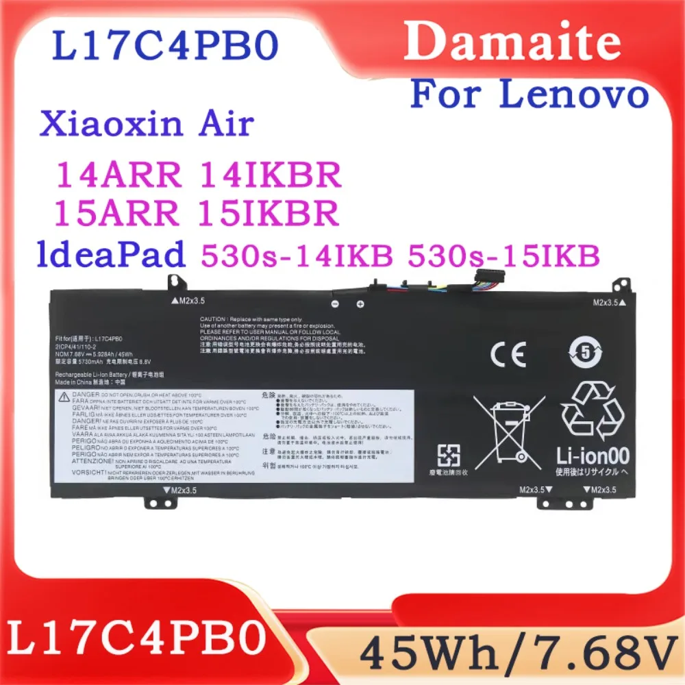 New L17C4PB0 Laptop Battery For Lenovo Xiaoxin For Lenovo Xiaoxin Air 14ARR 14IKBR 15ARR 15IKBR Ideapad 530s-15IKB L17M4PB0 Lapt