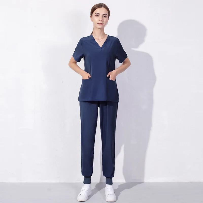 Multicolor Unisex แขนสั้น Pharmacy พยาบาลโรงพยาบาล Doctor Workwear ทันตกรรมช่องปากศัลยกรรมชุด Medical Scrubs ชุด