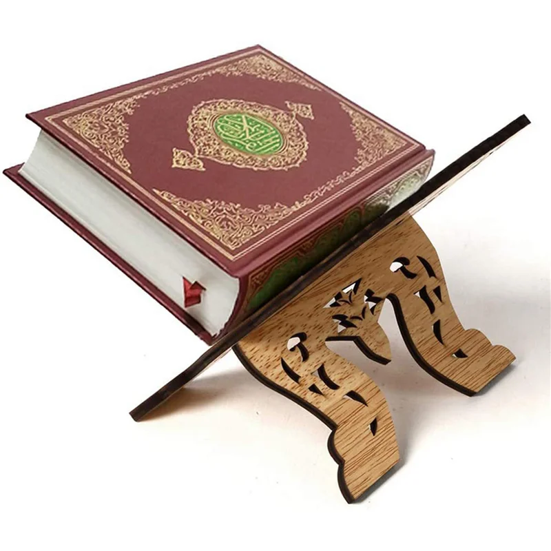 Y50A-2X Kuran Quran Koran Holy Book Stand Holder, Wooden Eid Al-Fitr Shelf For Islamic Books And Bible Reading, Islam Decor