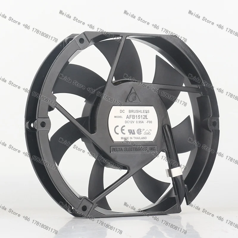 New Delta 24V 48V DC 12V 0.95A  AFB1512L-F0017225 172X150X25MM 17CM three-wire ball inverter Large air volume cooling fan