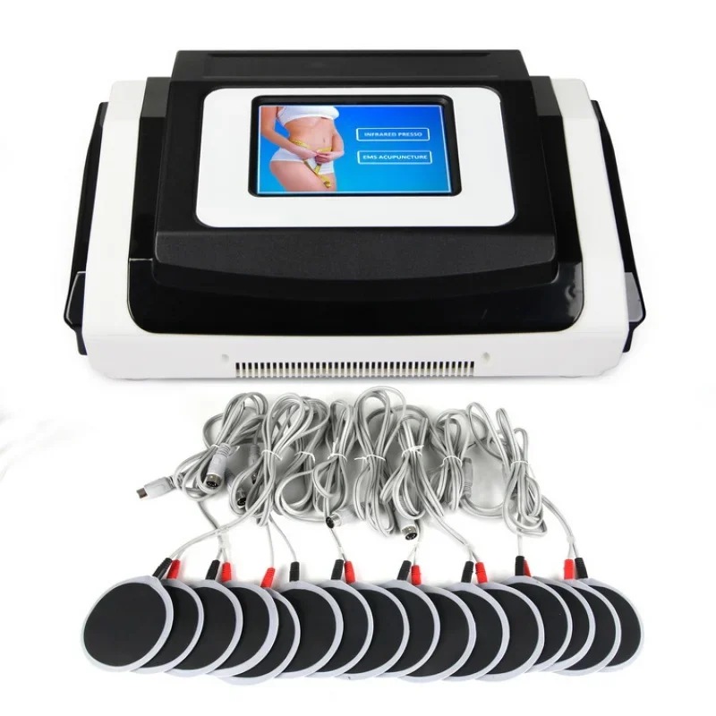 Far air pressure pressotherapy machine with heating and ems muscle stimulator for body slimming