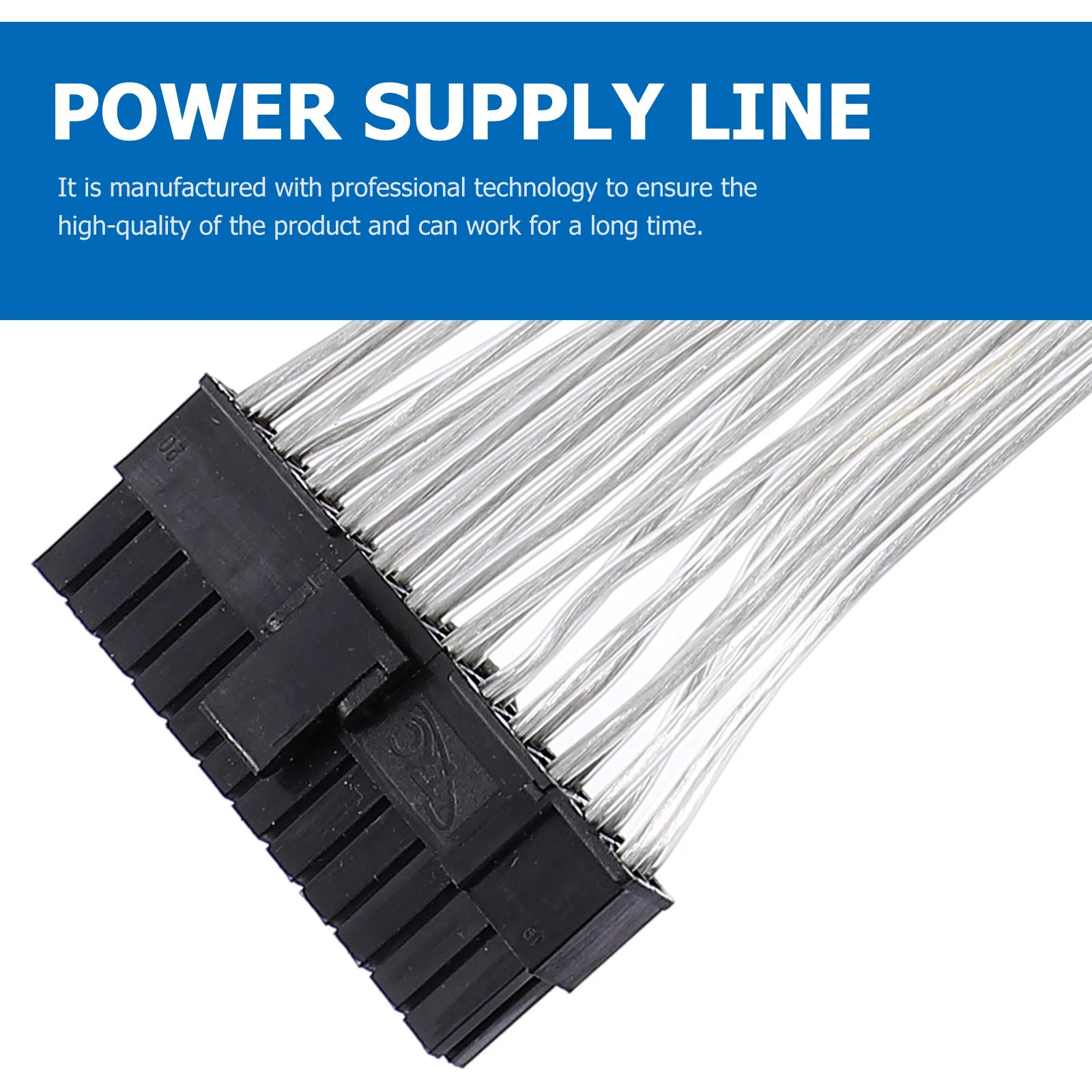 

24Pin Atx Power Supply Extension Cable Male to Female Connector Latch Secure Motherboard Power Extension Wire