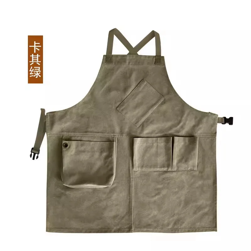 

Деревообработка, трансграничный холст, утолщенный и износостойкий водонепроницаемый садовый фартук, электрик, кухонная рабочая одежда, домашняя одежда