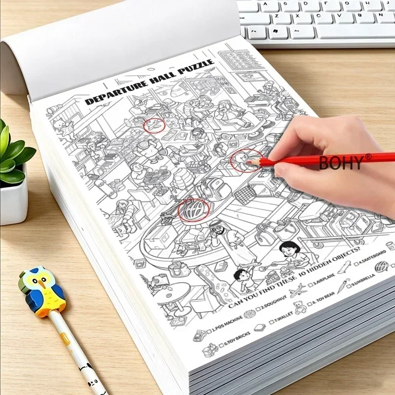 Search for Adult Hidden Item Coloring Books, Suitable for Adult Stress Relief, Teenagers' After-school Stress Relief Leisure