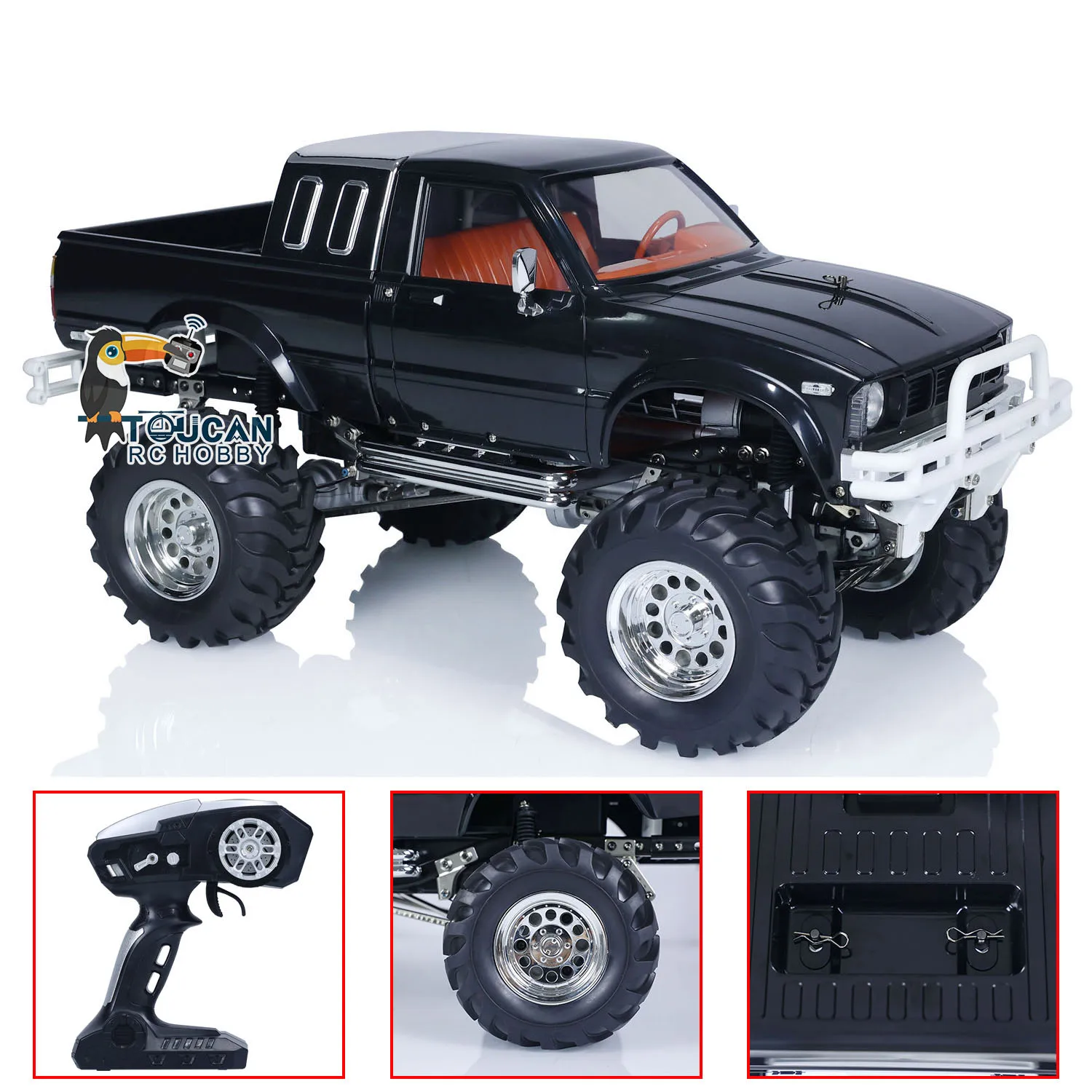 HG 1/10 4WD Pickup RC 4*4 Rally Car Series Car Racing Crawler 2.4G RTR Black TH04723