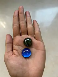 Emerald sapphire ring surface Flat egg surface 20mm strong light can see starlight can be inlaid with a variety of objects solid