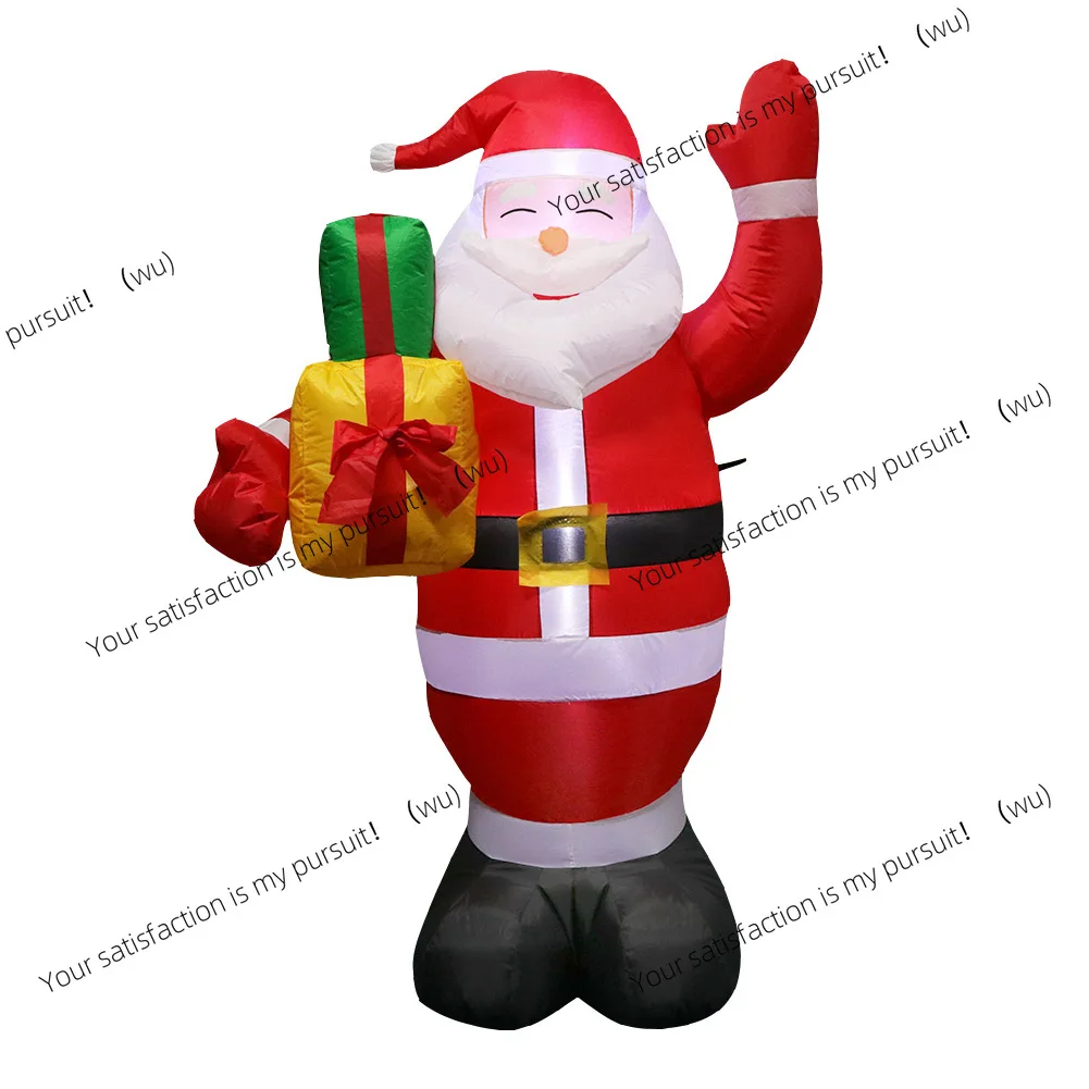 

Christmas decorations, lights, inflatable event venue layout props 1.5m inflatable gift package Santa inflatable