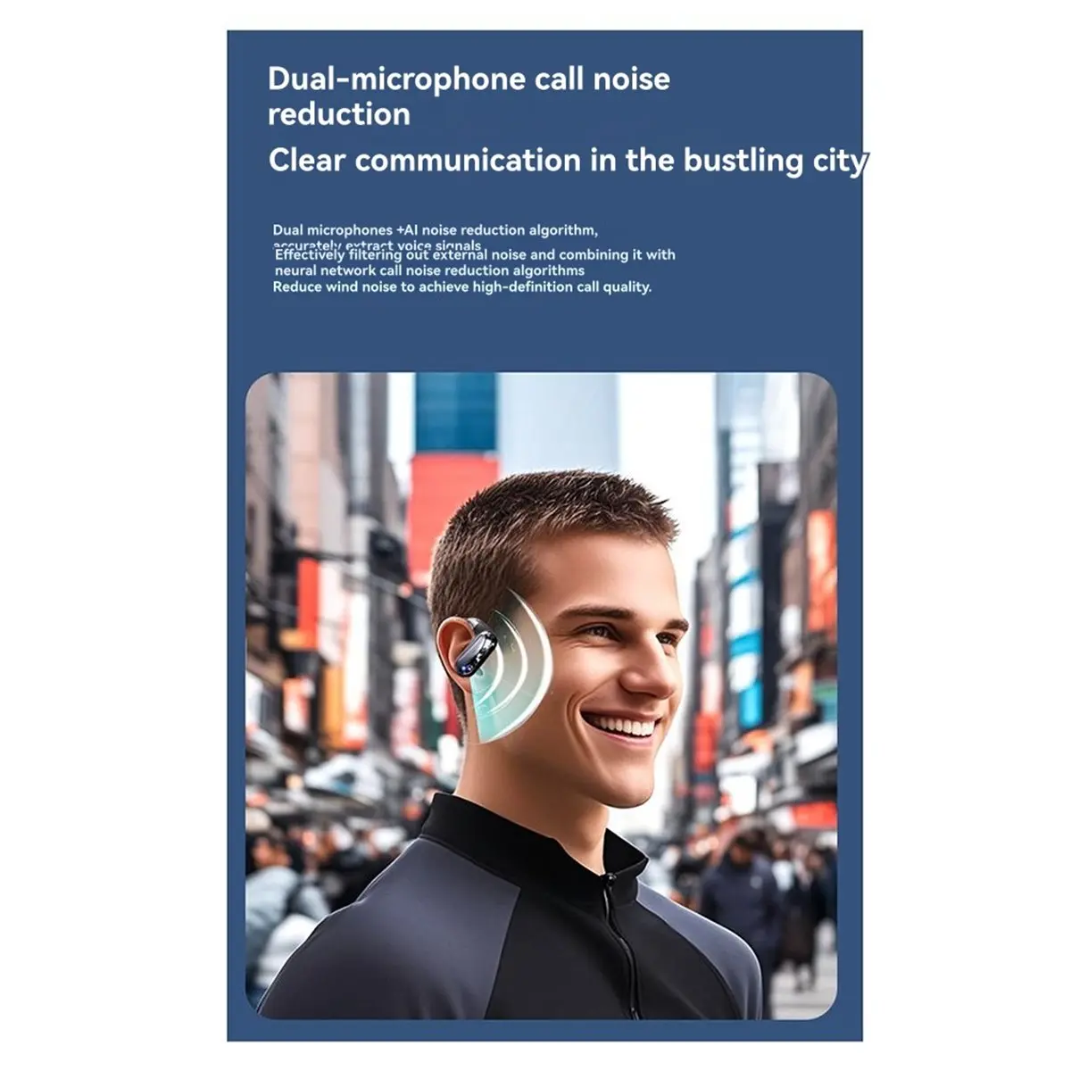 goodidea AI Bluetooth Earbuds with Smart Translation for Real-Time Simultaneous Interpretation over-Ear Bone Conduction Design