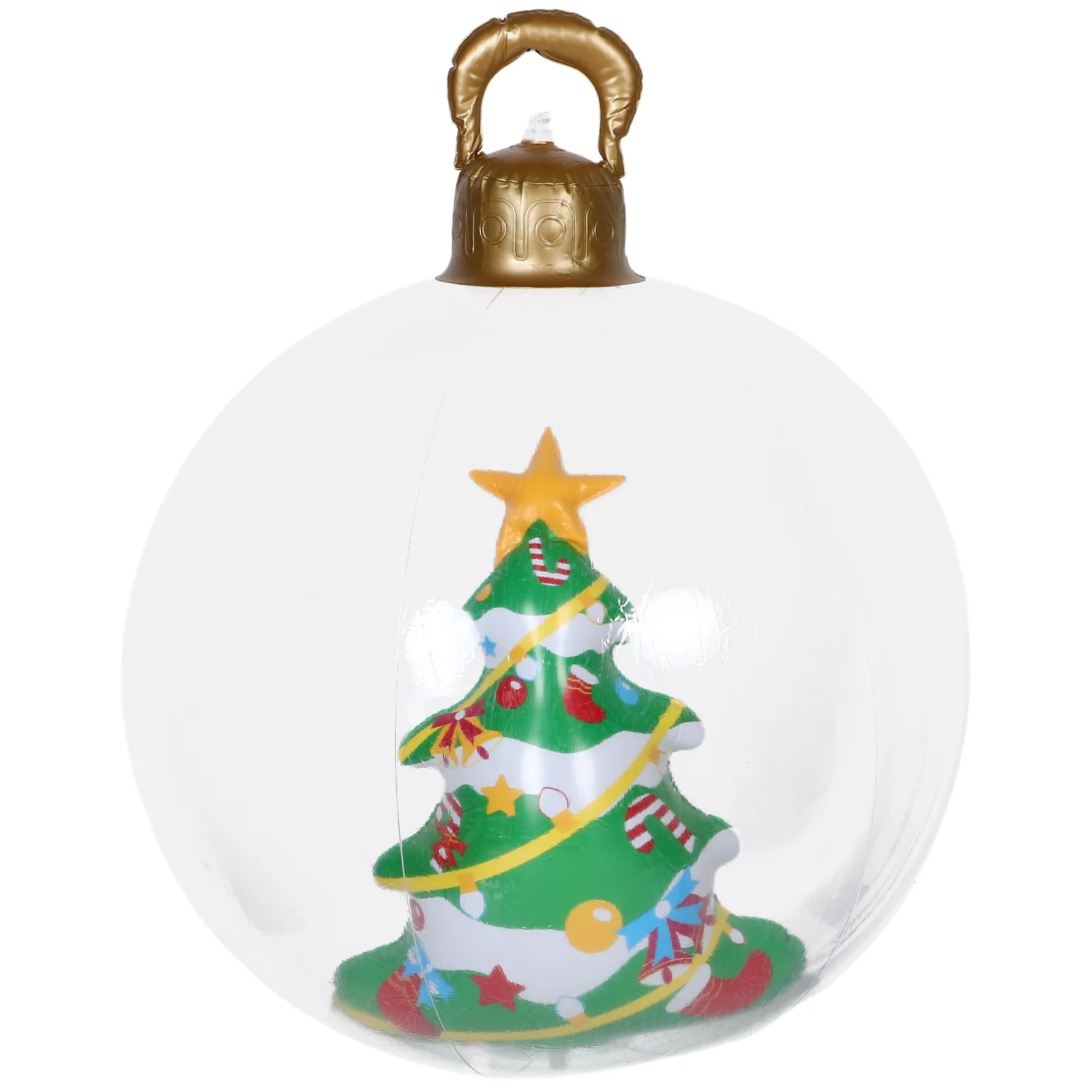 Large Blow Up Christmas Ornament Ball Inflatable 3D Clear PVC Decor for Garden Yard Porch Living Room Tree Holiday Party Hanging