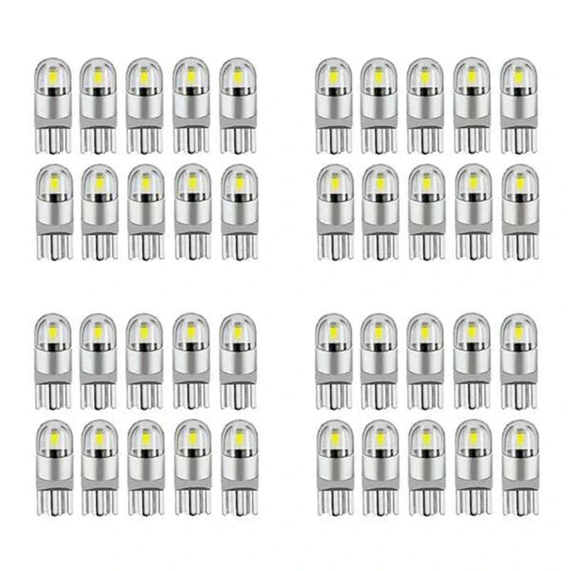 

40Pcs 6000K Canbus T10 168 194 W5W Dome License Side Marker LED Light Bulb White