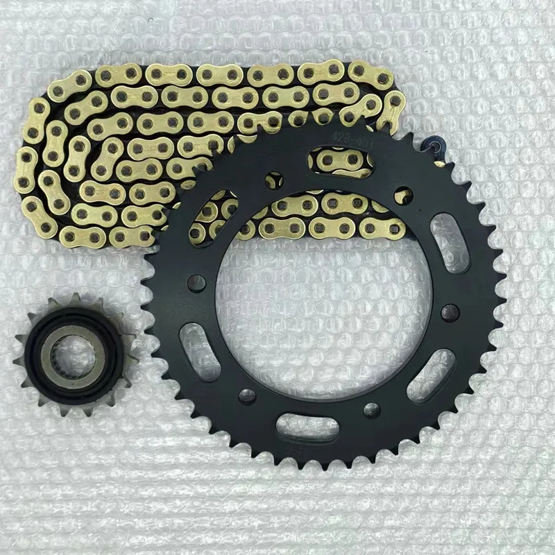 HIGH PERFORMANCE Durable GOLD O-RING 428H CHAIN & SILENT SPROCKET KIT RACING PARTS for YAMAHA FAZER YBR YS 250 YBR250 YS250