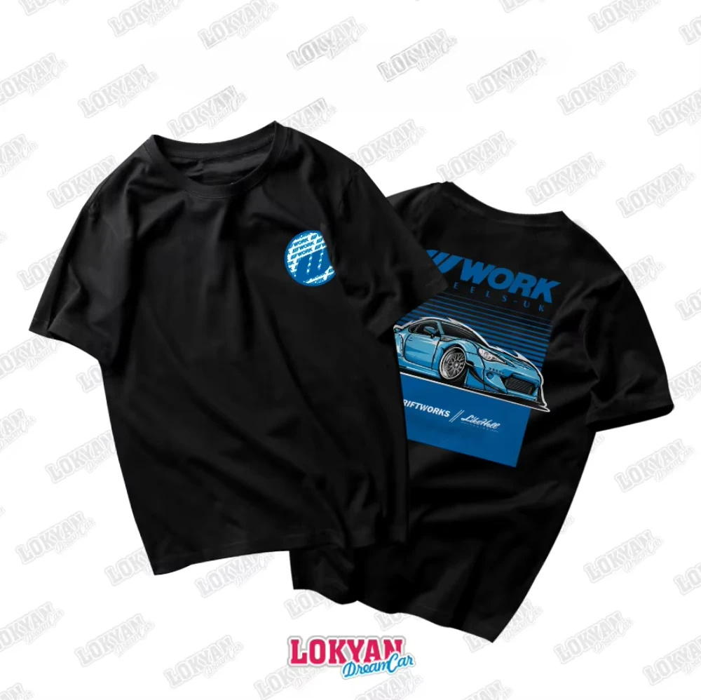 JDM قصيرة الأكمام صاروخ أرنب 86BRZ تعديل سيارة مطبوعة قصيرة الأكمام دراجة نارية الجرافيك تنفس عادية تي شيرت رجالي 2025 T #3