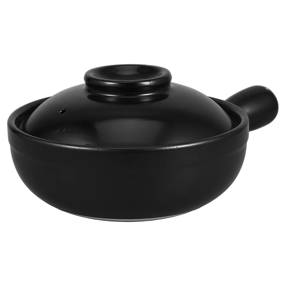 

Clay Soup Pot Natural Terracotta Cooking Casserole for Stew Rice Porridge - Japanese Style Donabe with Lid Heat Resistant