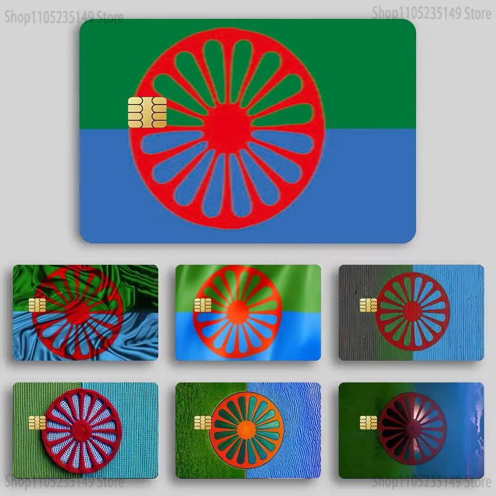 Gypsy Romani Roma Flag  Sticker Film Tape Skin for Credit Card Debit Card Cartoon Waterproof Stickers Small Chip