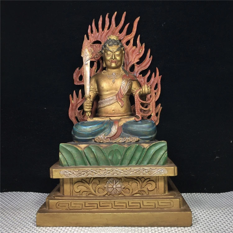 Chinese Buddhism Bronze Painting Japan Fudo Myo-o Acalanatha Buddha Statue