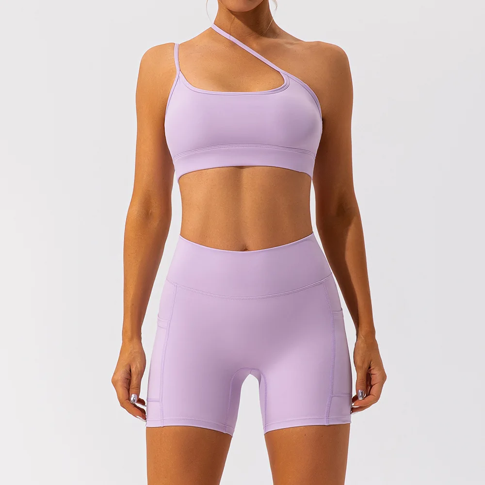 

Seamless 2PCS Yoga Set for Women, Crop Top Bra & High Waist Shorts, Sexy Gym Workout Suit, Running Fitness Clothes, Sportswear