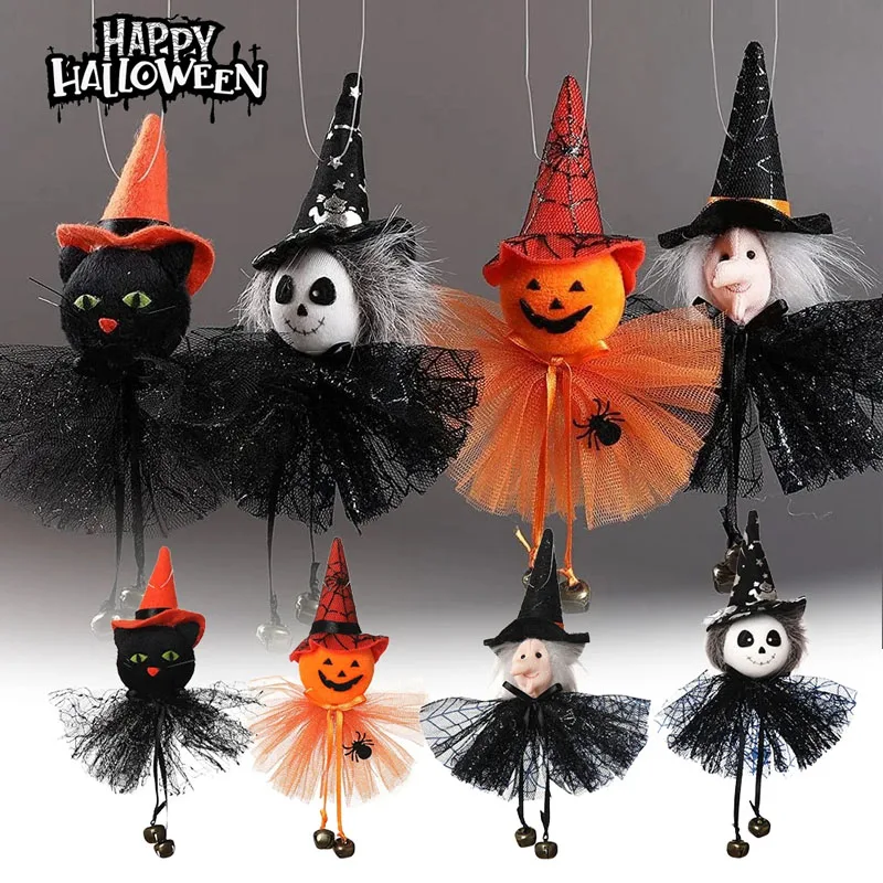 1-20PCS Funny Hanging Ghost Pumpkin Witch Decorations Playful Floating Spirits Ornaments for Halloween Party Home