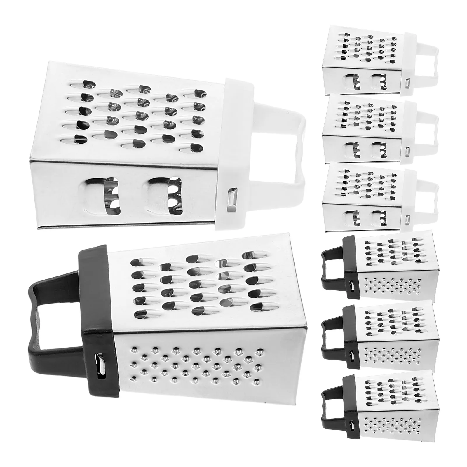8Pcs Stainless Steel Mini Cheese Grater Four-Sided Compact Handheld Grater for Kitchen Use Grating Cheese Vegetables Fruits