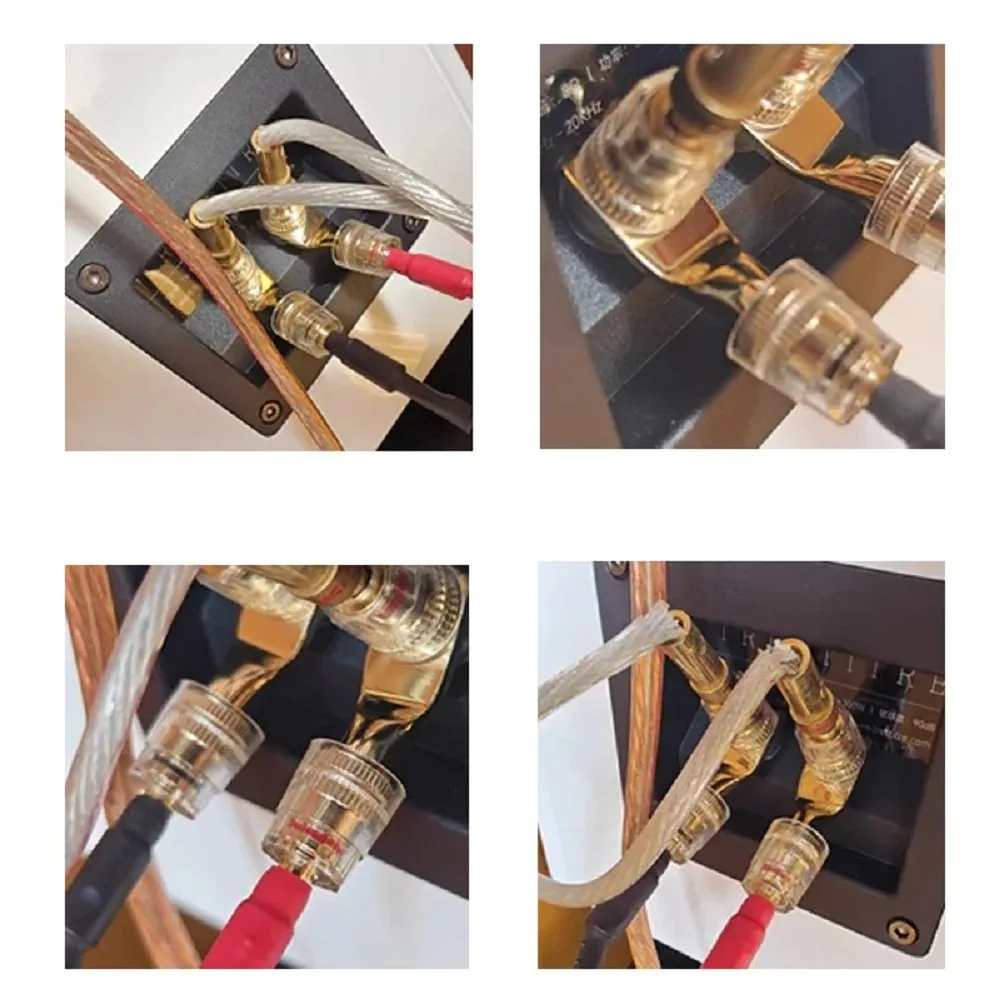 HiFi 24K Gold Plated Thickened Copper U-shaped Y Spade Speaker Cable Terminal Adapter (Fits 6-9mm / Max 4.0mm Wire) - view 5