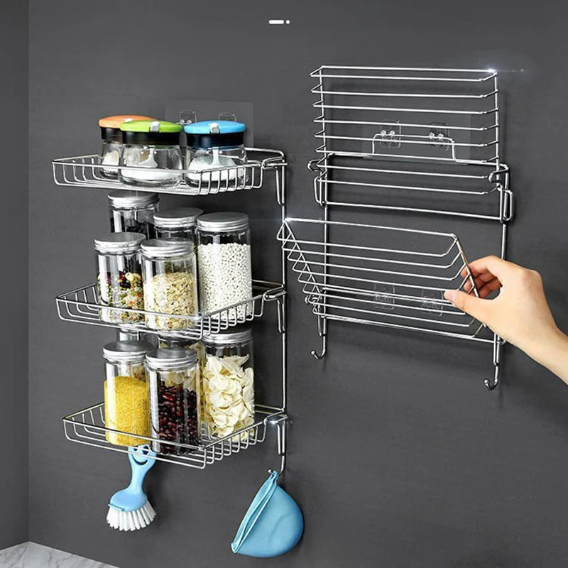 Foldable Metal Rack Floating Shelf Wall Mounted Shelves for Laundry Kitchen Closet Garage Bathroom Storage and Organizer