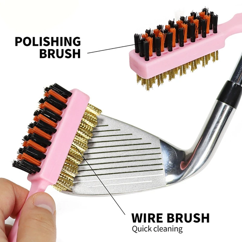 Golf Club Brush Golf Groove Cleaning Brush 2 Sided Golf Putter Wedge Ball Groove Cleaner Kit Cleaning Tool Golf Accessories