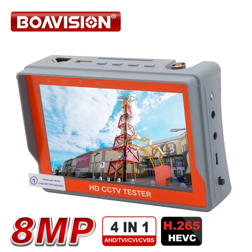 

IV5 8MP 4 in 1 AHD/CVI/TVI CVBS Security Camera Monitor Tester Audio RS485 PTZ controller UTP UTC Portable Coaxial Camera Tester