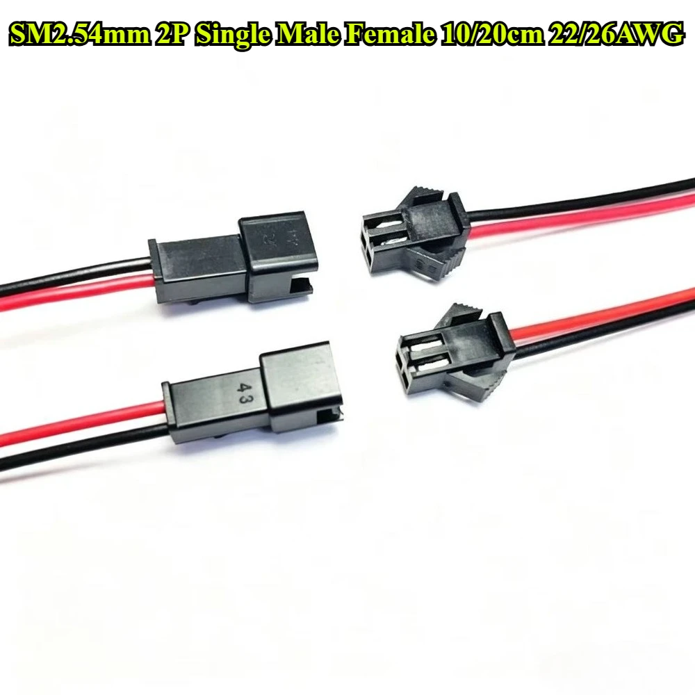 10/20CM JST SM 2 Pins Plug Male & Female Wire Connector Wire Connector Cable Pigtail Plug For LED Strip Light Tape Lamp