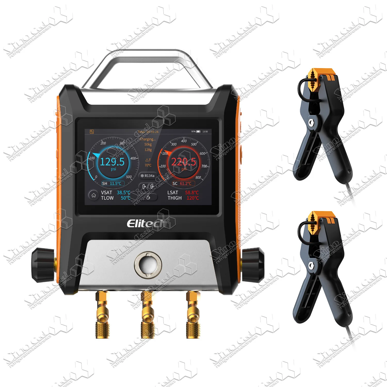 

Elitech MS-2000 Смарт-сенсорный экран Интеллектуальный цифровой датчик коллектора Bluetooth HVAC 2 клапана