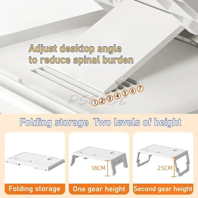 

Multifunctional Home Office Bed Lazy Small Table Student Reading and Learning Desk Foldable Leisure Table