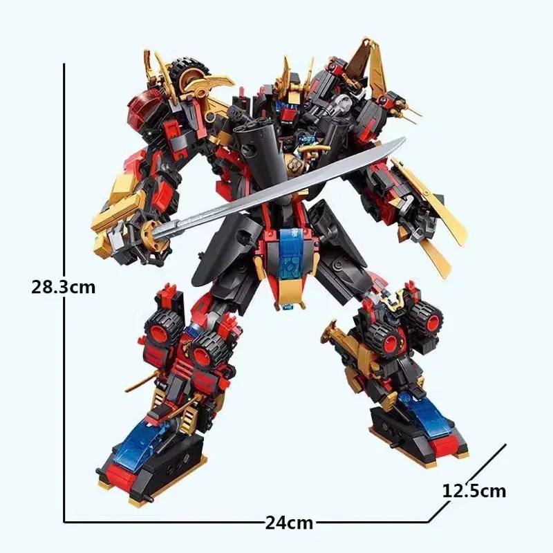 908PC 6-in-1 Transformable Robot Building Kit, Armor Warrior MOC Model STEM Toys Gift for Boys Kids