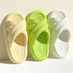 2023Household Bathroom Slippers Women Trend Thick Sole EVA External Wear Couple Soft Sole Indoor Shower Slippers Casual Shoes