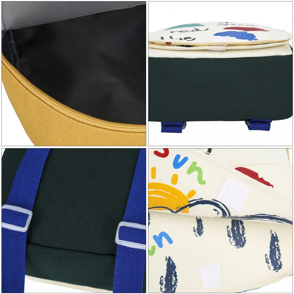 Mochila pequeña de tela de algodón para niñas y niños, mochila escolar ajustable suave y ecológica para niños, adorables y encantadores