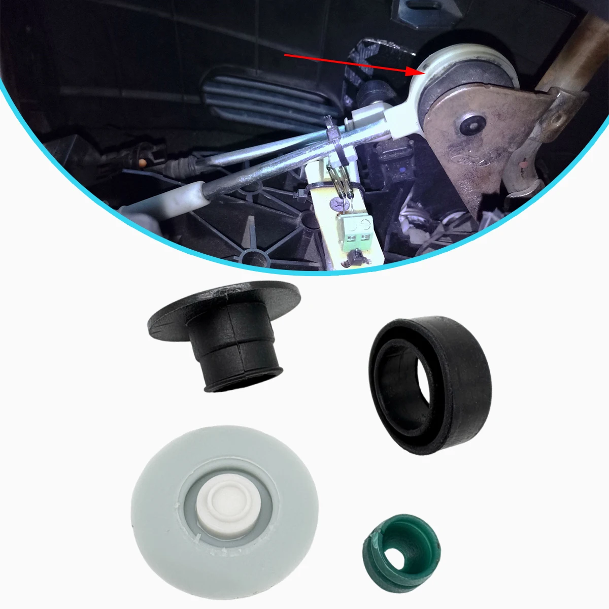 

Втулка троса переключения передач для Ford Fiesta Mk5 2002-2010, ручная коробка передач, рычаг переключения передач, селектор, концевая тяга, детали, автомобильный комплект