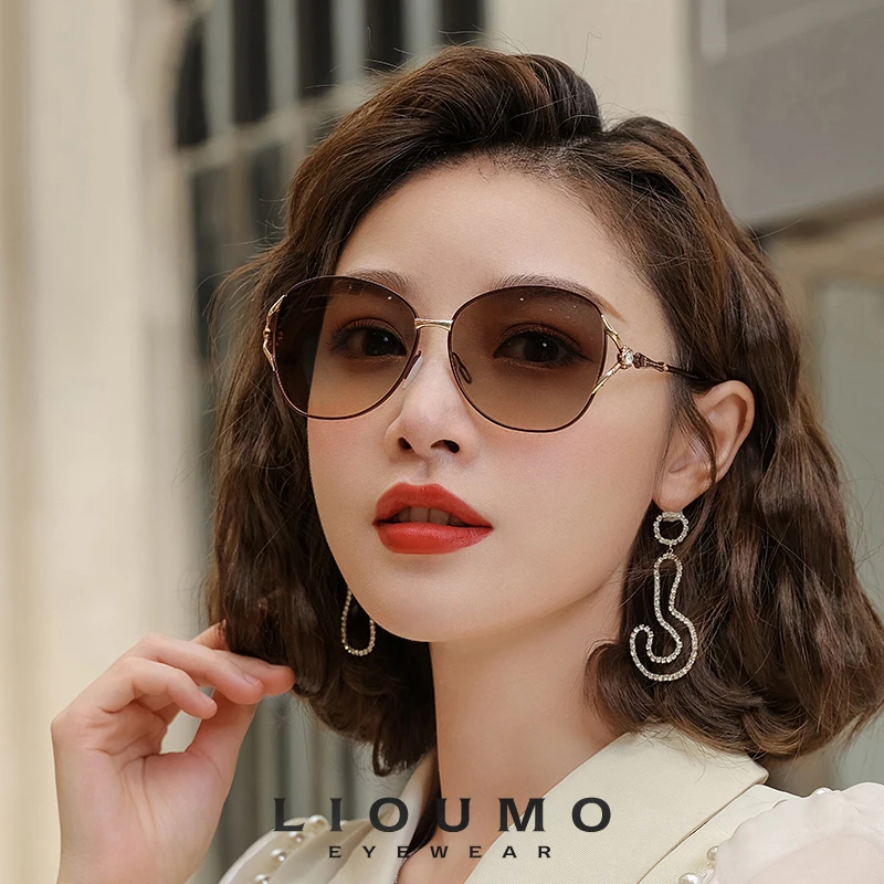 Luxury Brand Sunglasses Women 2024 Fashion Diamond Glasses Polarized Driving Goggles Ladies Gradient Lens Anti-Glare zonnebril