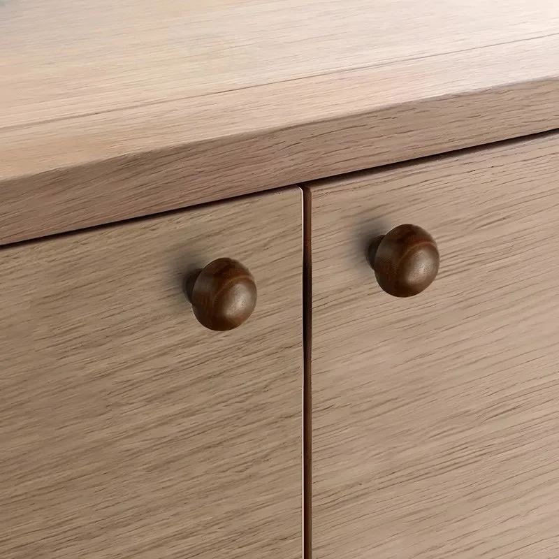 Medieval Brass Single Hole Cabinet Door Handle Round Spherical Retro Walnut Wardrobe Drawer Shoe Cabinet Knob Hardware - view 3