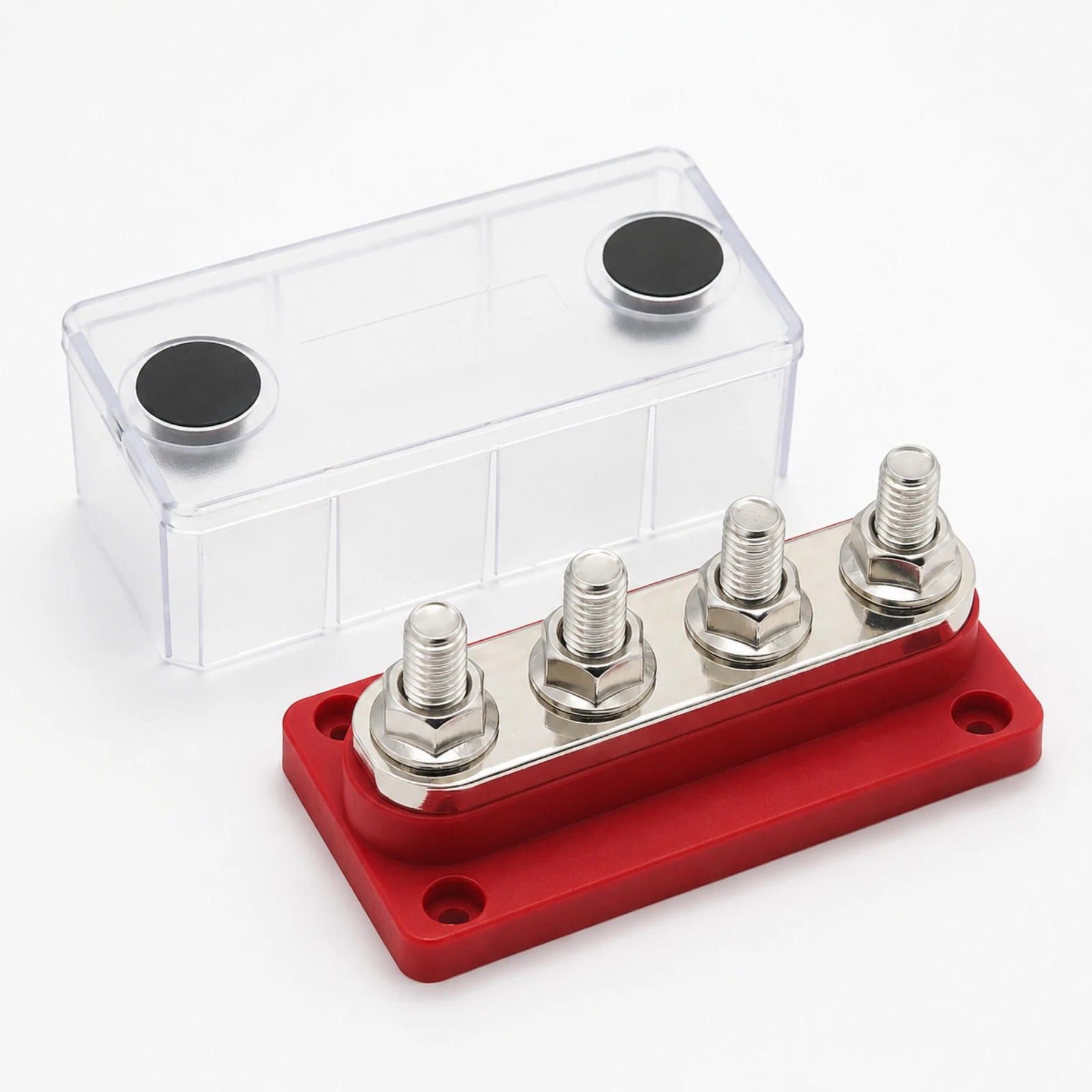 High-Current Busbar with Guarding Cover Insulated Automotive Busbar Power Distribution Block with Cover Heavy-Duty Bus Bar DC