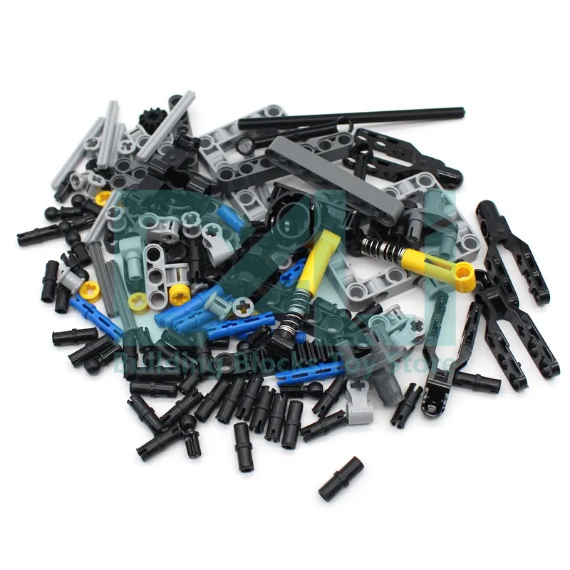 123Pcs Technology Parts Axle Pin Connector Liftarm Link Steering Shock Absorber Building Blocks MOC DIY Creativity Toy Accessory