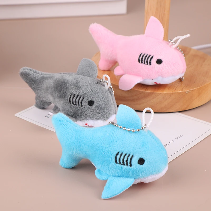 Cute Shark Plush Doll Toys Keychain Pendant Cartoon Ocean Animal Small Shark Soft Stuffed Keyring Backpack Charms Bag Decor Gift