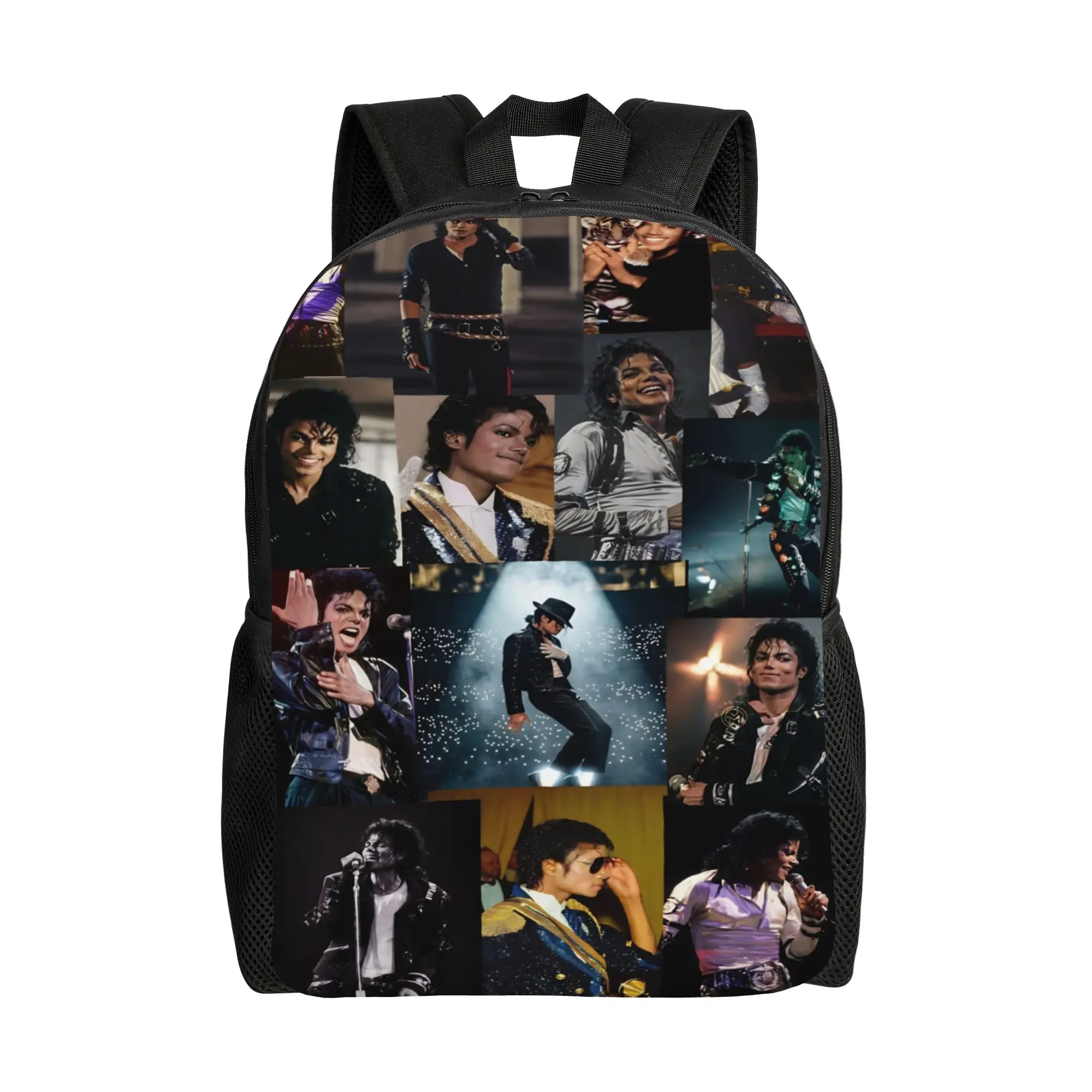 M-Michaels MJ King Music Casual Backpack Durable High School Work  Daypack for Men Women College Canvas Bags