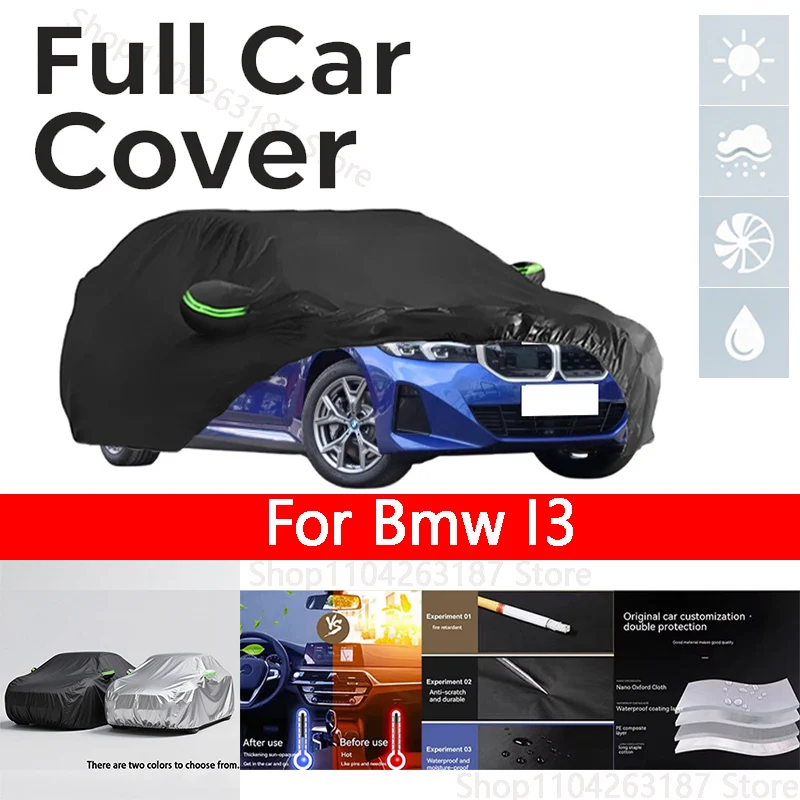 

Full black Car Covers for BMW I3 Waterproof All-Weather Windproof Dustproof UV-Protected Outdoor Use