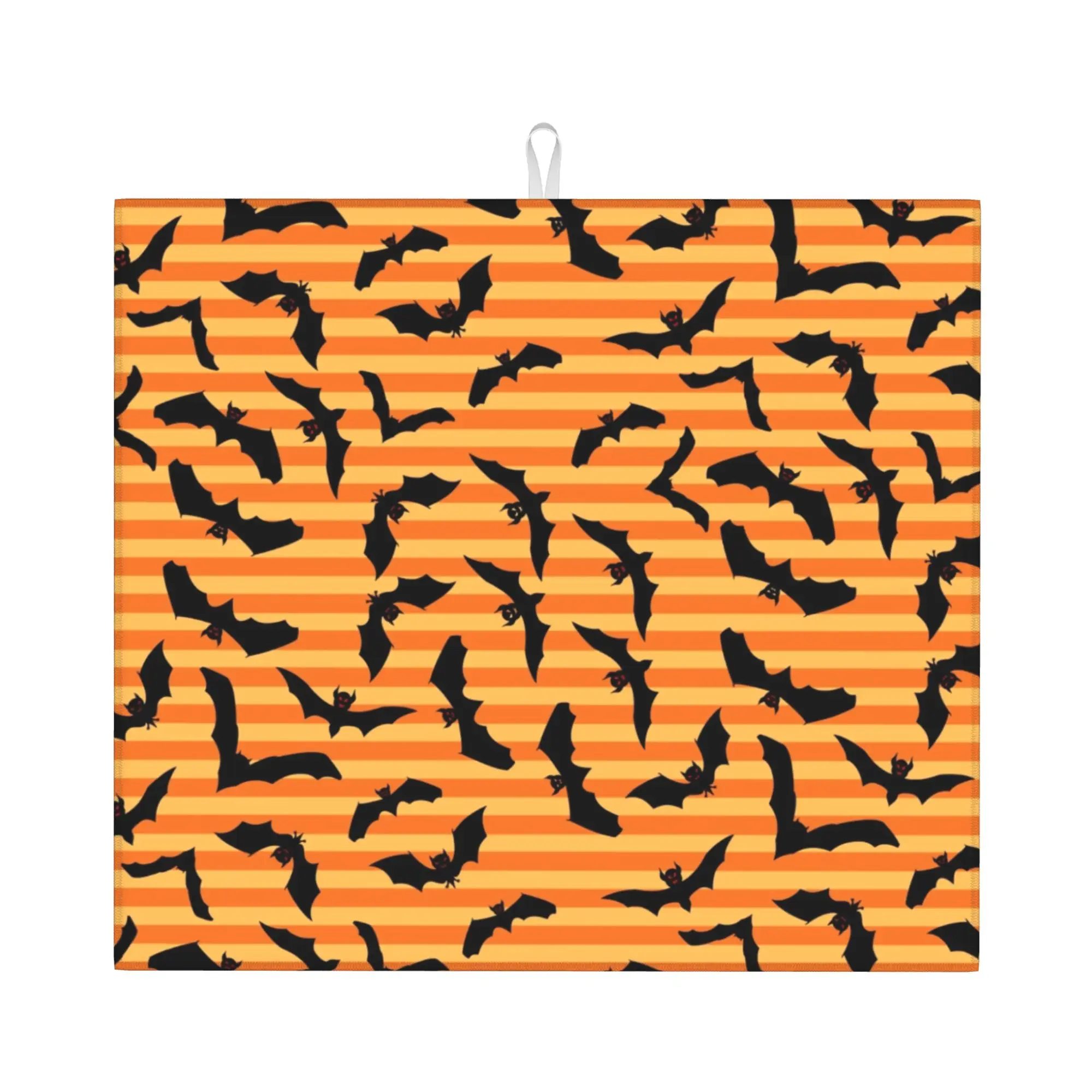 Drying Mat For Kitchen Bats Halloween Goth Occult Witch Water Absorbent Waterproof On Slip Kitchen Counter Protector Mat