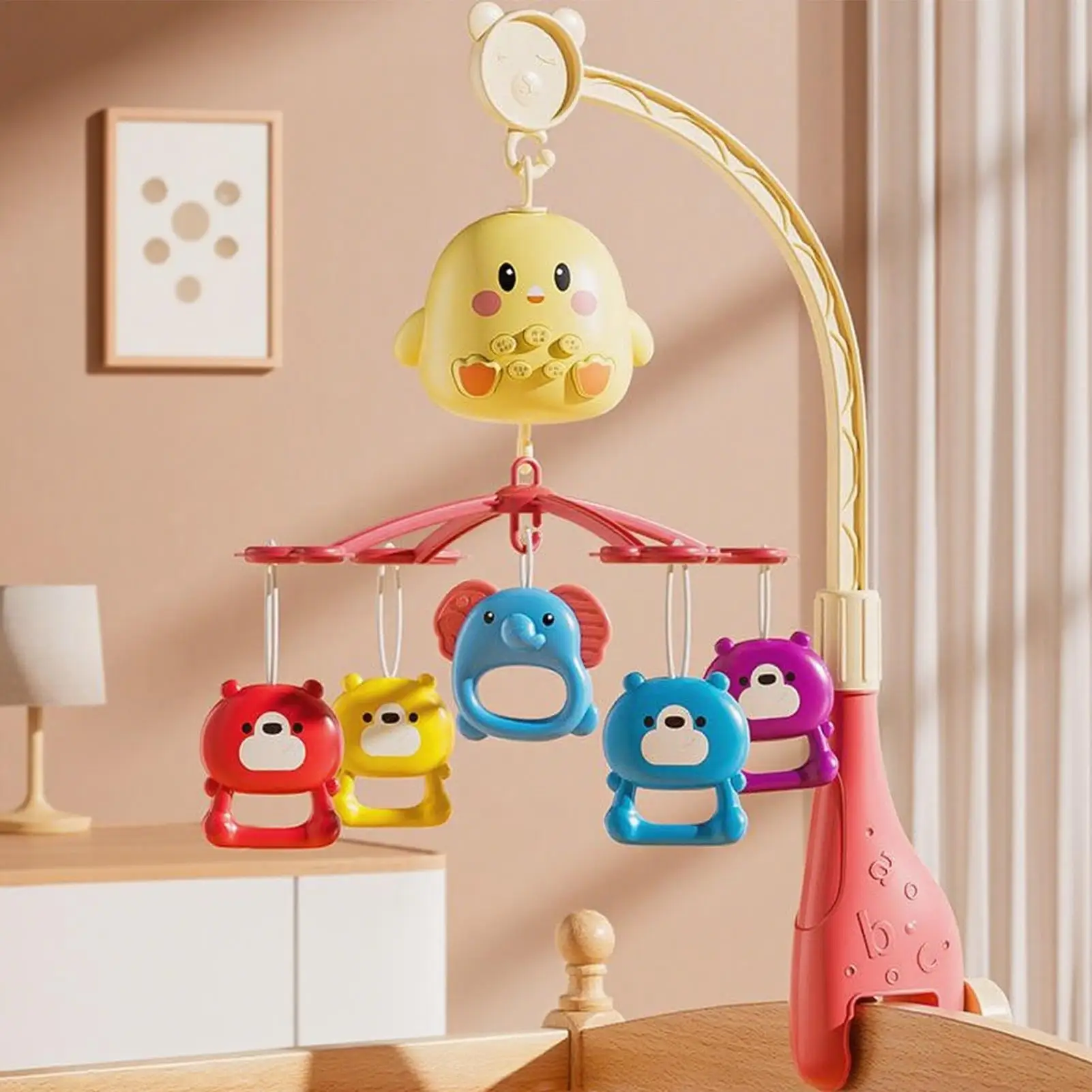 Musical Baby Crib Mobile With Remote Control Rotating Soother Toy For 0-18 Months Girls Boys Bed Play Decor sleeping aid