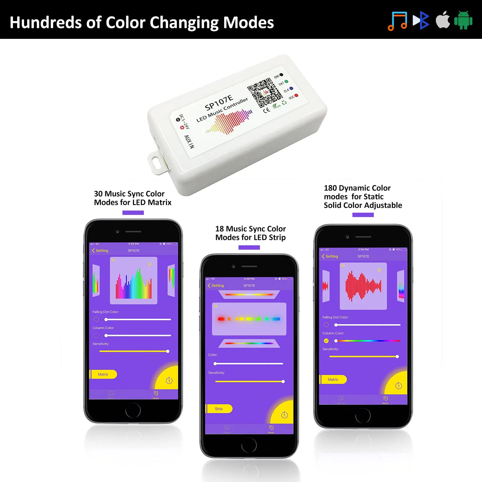 WS2811 WS2812B Pixel LED Strip Controller WS2812 WIFI/Bluetooth Music APP Controller SP105E SP108E SP107E SP110E T1000S DC5-24V