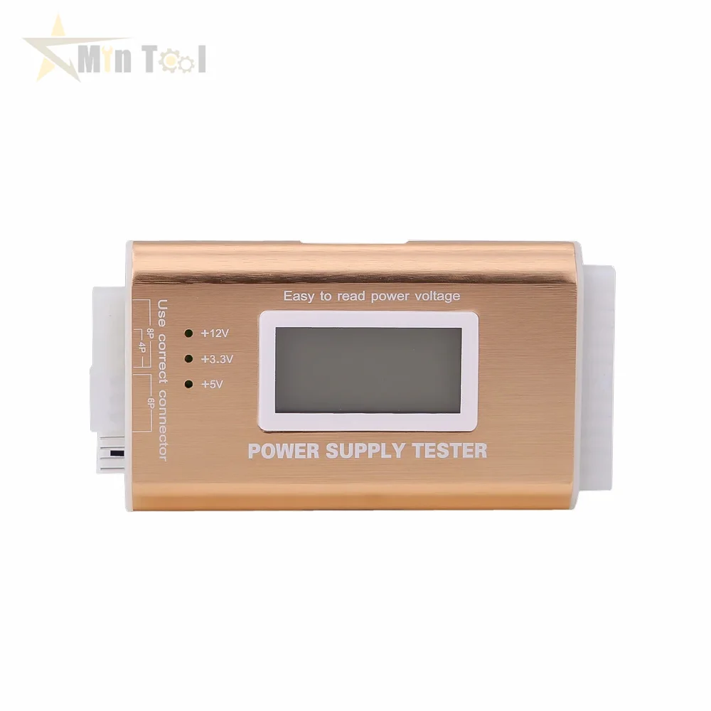 Digital LCD Power Supply Tester for PC 20/24 Pin 4 PSU ATX BTX ITX SATA HDD Interface for Battery Tester