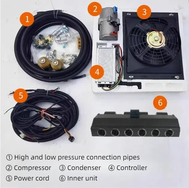 

Electric 24V Car Under-dash AC Kit Other Air Conditioning System for 12V Auto RV Camper
